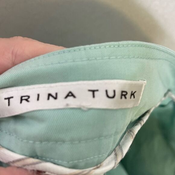 𝅺TRINA Turk Seafoam Green Chino Twill Shirts 4 - Picture 3 of 5